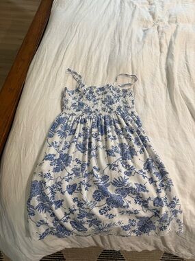 Universal Thread White Sundress with Blue Floral Print